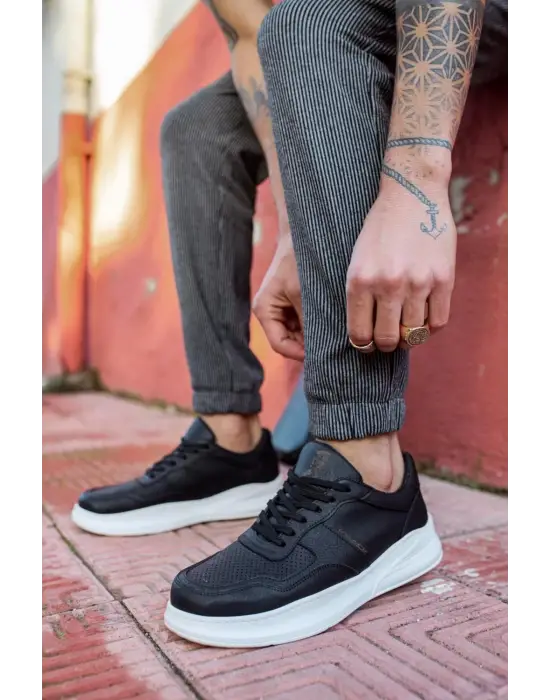 Terzi Bey Günlük Ayakkabı 707 Siyah (beyaz Taban)