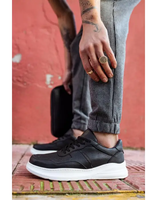 Terzi Bey Günlük Ayakkabı 707 Siyah (beyaz Taban)