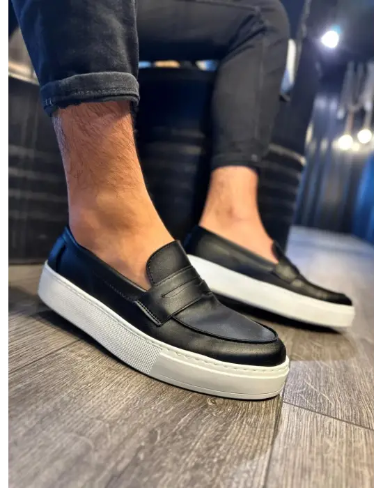 Terzi Bey Günlük Klasik Ayakkabı 400 Siyah (beyaz Taban)