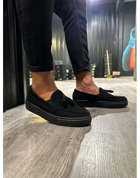 Terzi Bey Günlük Spor Klasik Ayakkabı 717 Siyah Süet (siyah Taban)