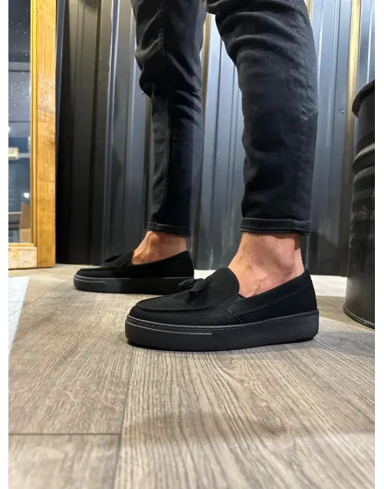 Terzi Bey Günlük Spor Klasik Ayakkabı 717 Siyah Süet (siyah Taban)