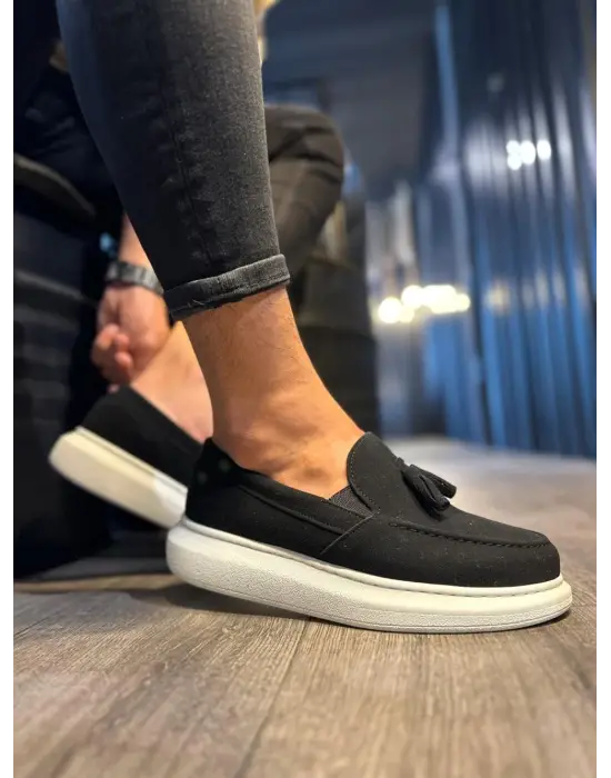 Terzi Bey Günlük Spor Klasik Ayakkabı 818 Siyah Süet (beyaz Taban)