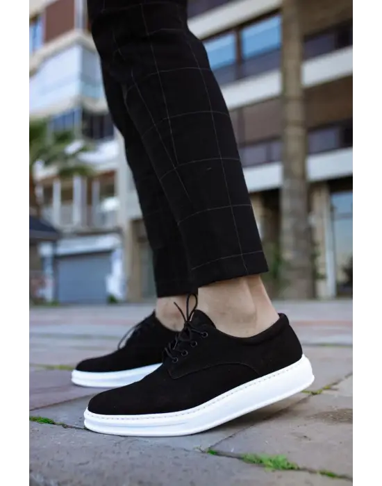 Terzi Bey Klasik Erkek Ayakkabı 001 Siyah Süet (beyaz Taban)