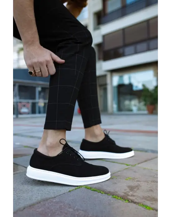 Terzi Bey Klasik Erkek Ayakkabı 001 Siyah Süet (beyaz Taban)