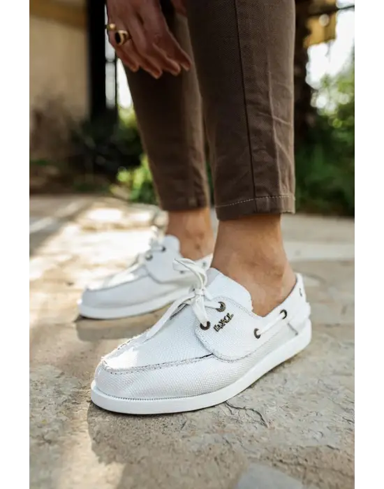 Terzi Bey Mevsimlik Keten Ayakkabı 008 Beyaz