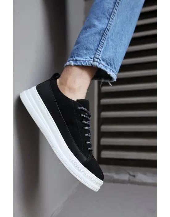 Terzi Bey Sneakers Ayakkabı 010 Siyah Süet (beyaz Taban)