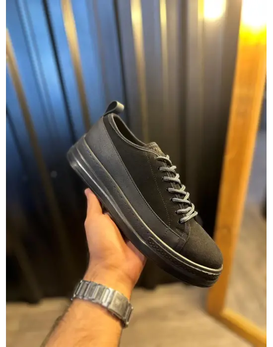 Terzi Bey Sneakers Ayakkabı 010 Siyah Süet (siyah Taban)