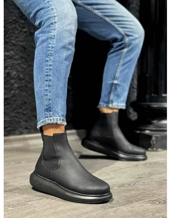 Terzi Bey Yüksek Taban Ayakkabı 111 Siyah (siyah Taban)