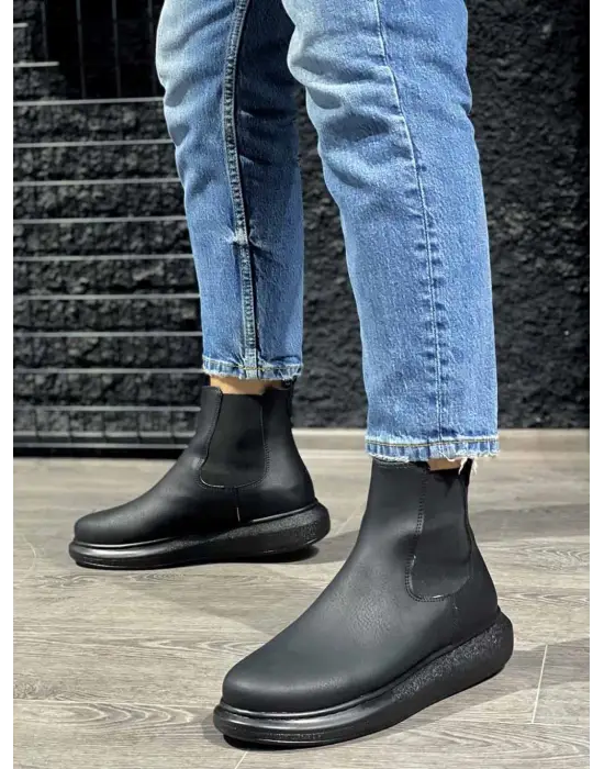 Terzi Bey Yüksek Taban Ayakkabı 111 Siyah (siyah Taban)