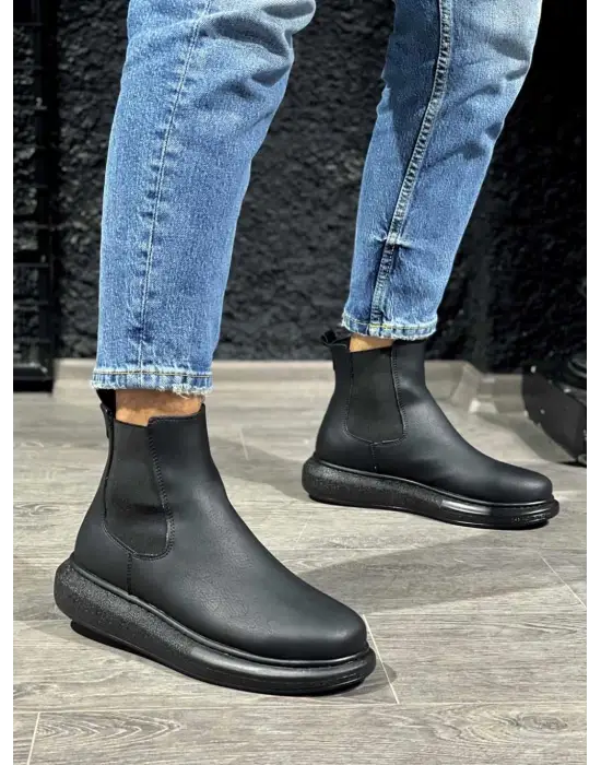 Terzi Bey Yüksek Taban Ayakkabı 111 Siyah (siyah Taban)