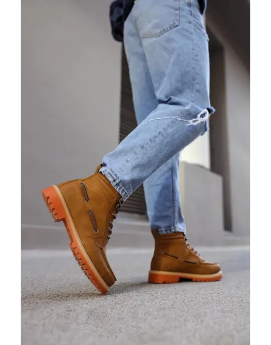 Knack Yüksek Taban Sarı Erkek Ayakkabısı