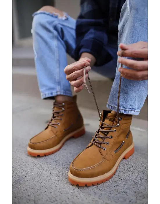 Knack Yüksek Taban Sarı Erkek Ayakkabısı