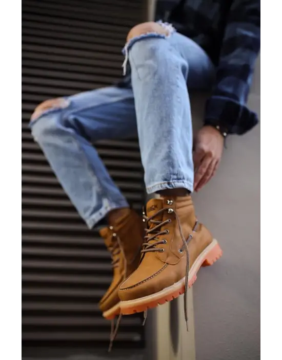 Knack Yüksek Taban Sarı Erkek Ayakkabısı