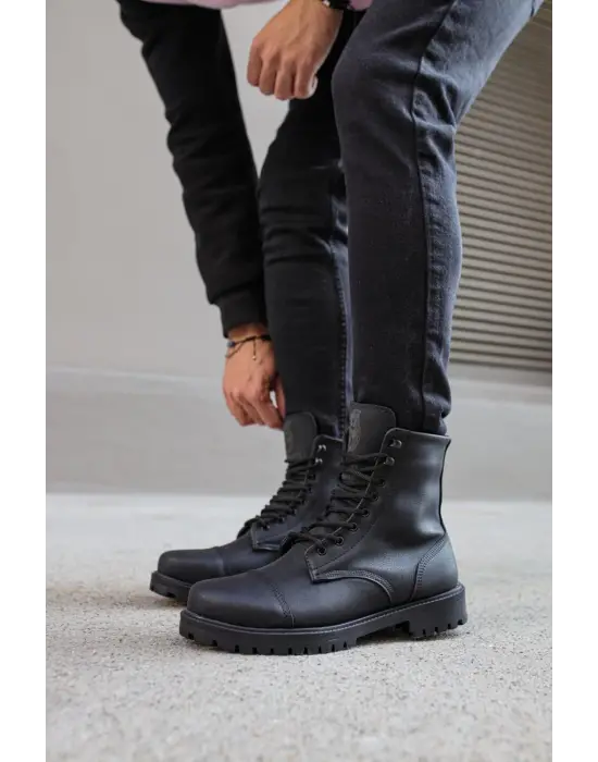 Knack Yüksek Taban Siyah Erkek Ayakkabısı