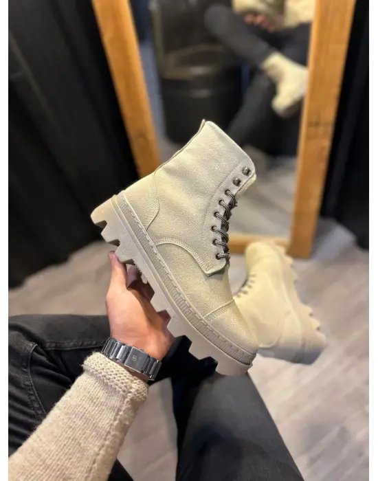 Terzi Bey Yüksek Taban Ayakkabı B-023 Vizon Süet