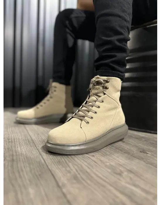 Terzi Bey Yüksek Taban Ayakkabı B-080 Vizon Süet