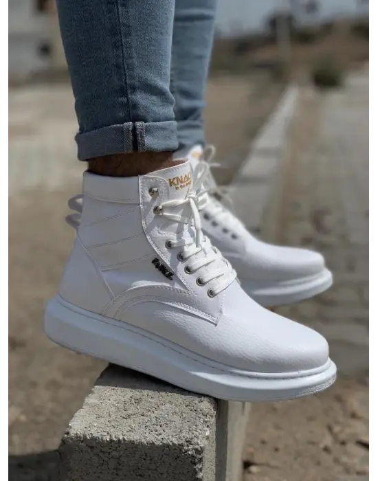 Knack Yüksek Taban Beyaz Erkek Ayakkabısı