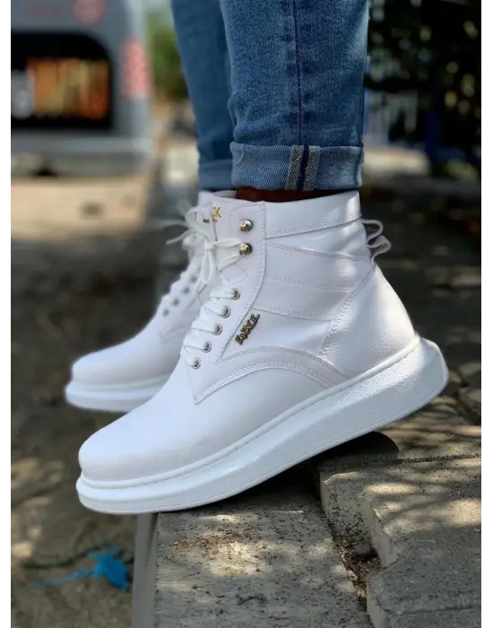 Knack Yüksek Taban Beyaz Erkek Ayakkabısı