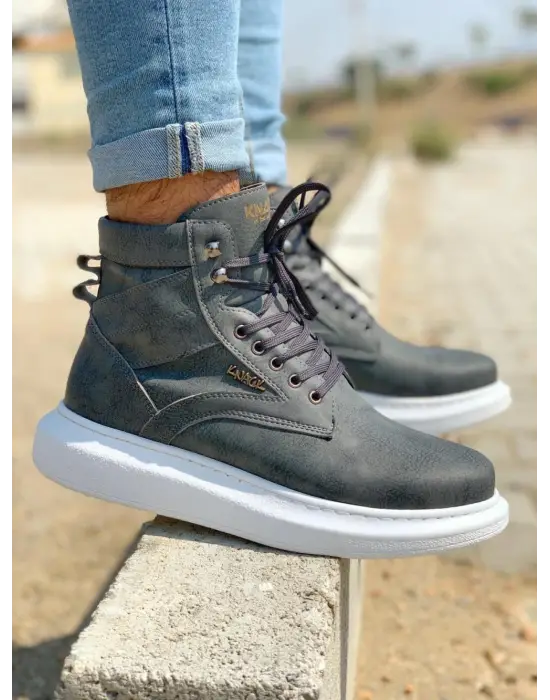 Knack Yüksek Taban Gri Erkek Ayakkabısı