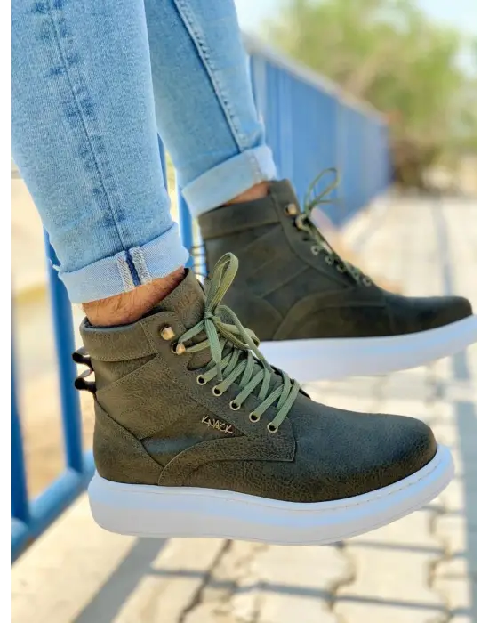 Knack Yüksek Taban Haki Erkek Ayakkabısı