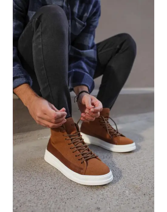 Terzi Bey Yüksek Taban Ayakkabı C-030 Taba Süet