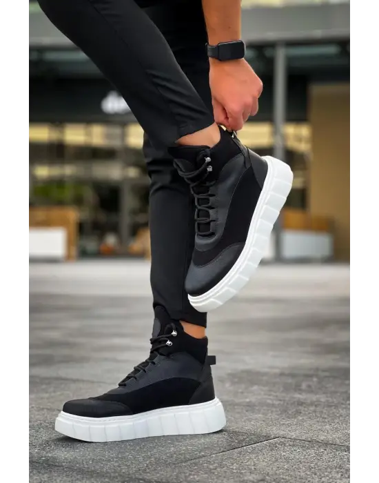 Terzi Bey Yüksek Taban Bot 104 Siyah (beyaz Taban)