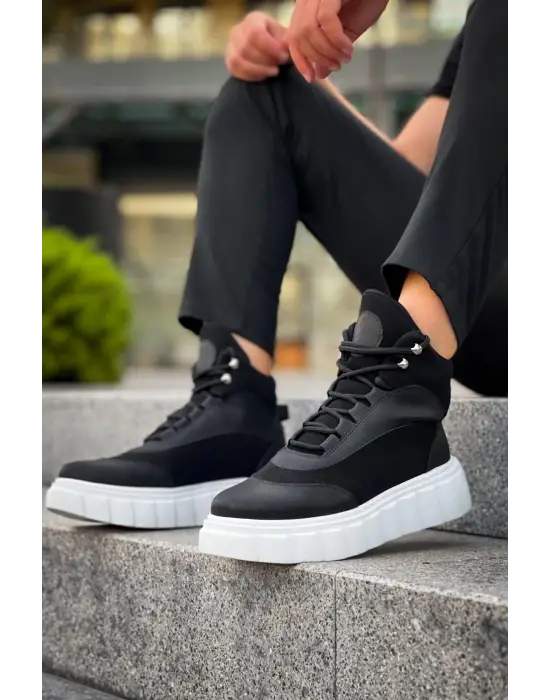 Terzi Bey Yüksek Taban Bot 104 Siyah (beyaz Taban)