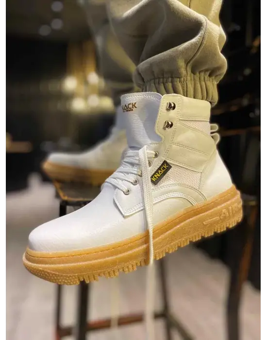 Knack Yüksek Taban Beyaz Erkek Botu