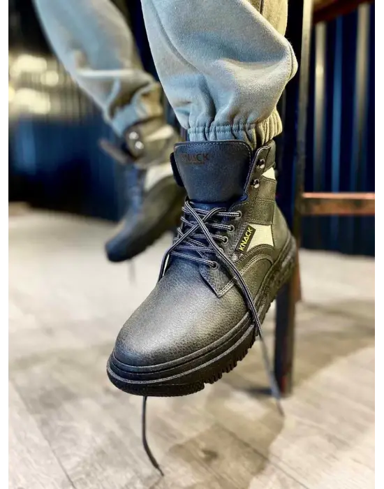 Knack Yüksek Taban Gri-Siyah Erkek Botu