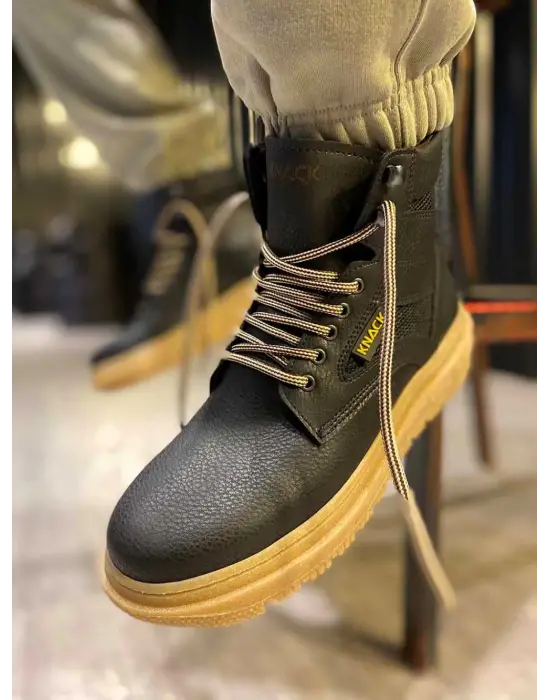 Knack Yüksek Taban Siyah Krep Taban Erkek Botu