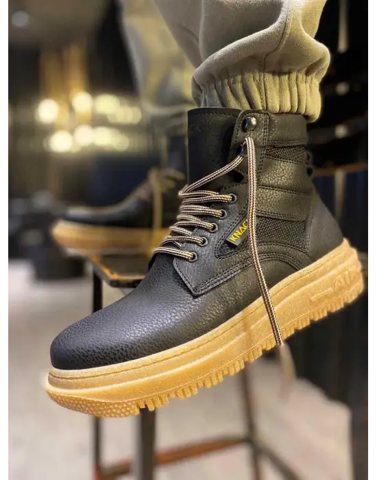 Knack Yüksek Taban Siyah Krep Taban Erkek Botu