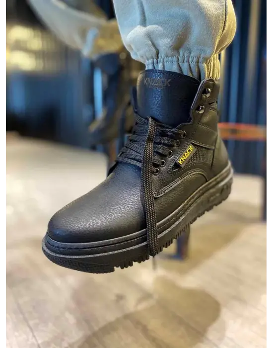 Knack Yüksek Taban Siyah Erkek Botu