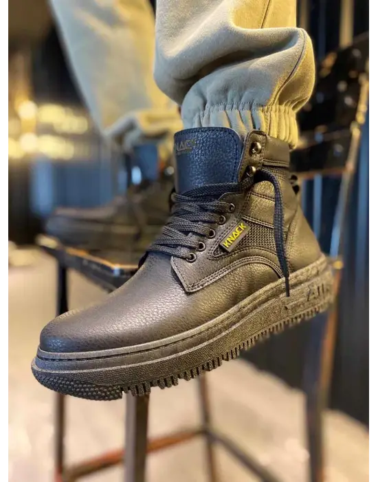 Knack Yüksek Taban Siyah Erkek Botu