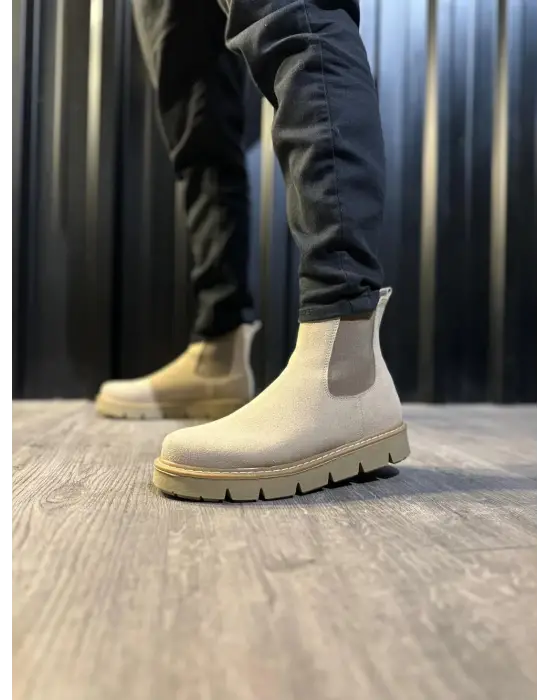 Knack Yüksek Taban Chelsea Vizon Süet Erkek Botu