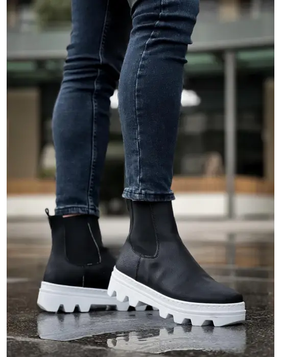 Terzi Bey Yüksek Taban Chelsea Bot 113 Siyah (beyaz Taban)