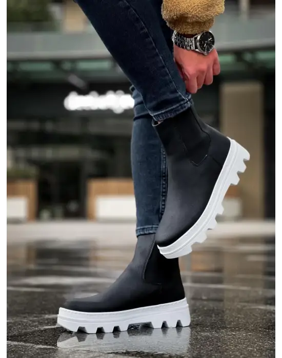 Terzi Bey Yüksek Taban Chelsea Bot 113 Siyah (beyaz Taban)