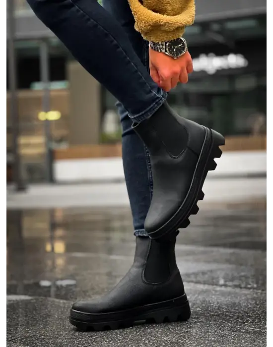 Terzi Bey Yüksek Taban Chelsea Bot 113 Siyah (siyah Taban)