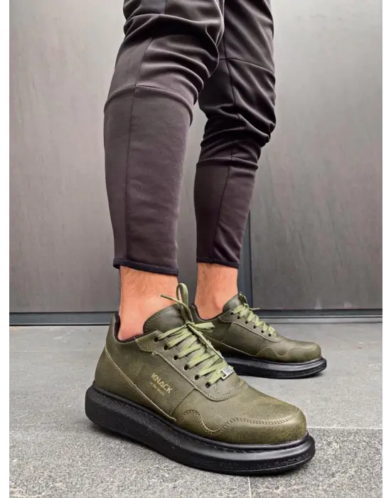 Terzi Bey Yüksek Taban Günlük Ayakkabı 040 Haki (siyah Taban)