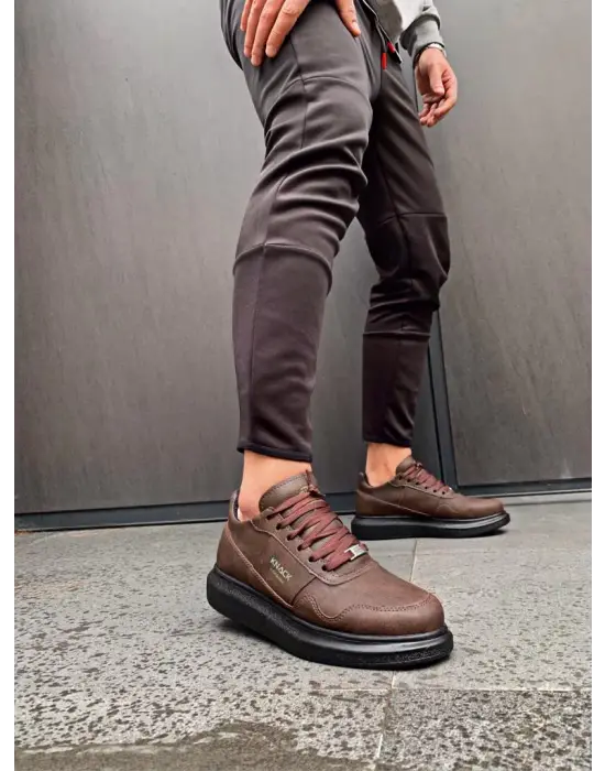 Terzi Bey Yüksek Taban Günlük Ayakkabı 040 Kahverengi (siyah Taban)