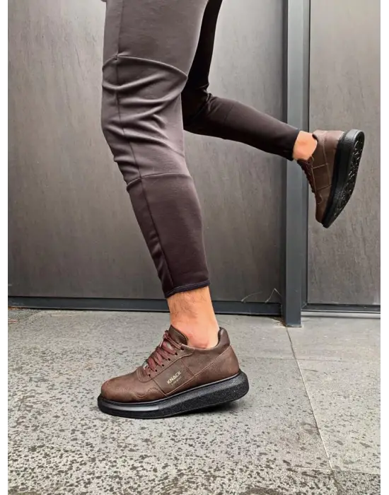 Terzi Bey Yüksek Taban Günlük Ayakkabı 040 Kahverengi (siyah Taban)