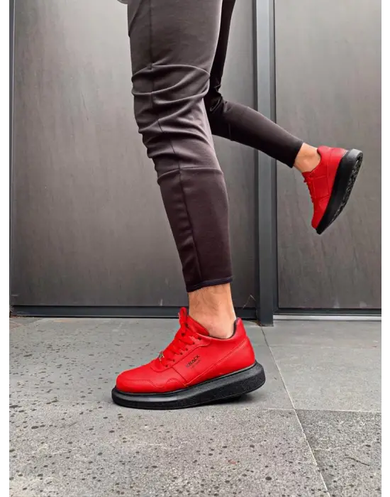 Terzi Bey Yüksek Taban Günlük Ayakkabı 040 Kırmızı (siyah Taban)