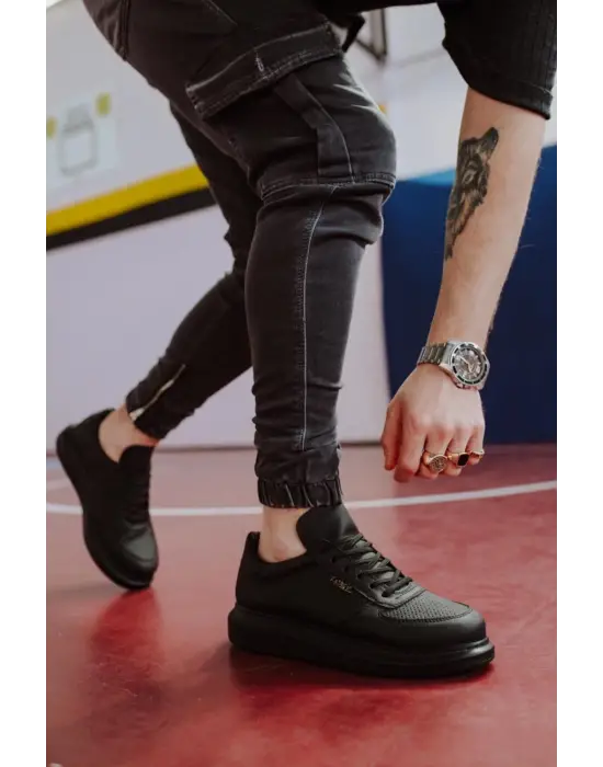 Terzi Bey Yüksek Taban Günlük Ayakkabı 042 Siyah (siyah Taban)