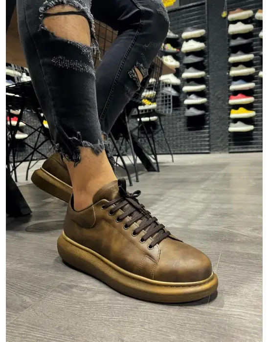 Terzi Bey Yüksek Taban Günlük Ayakkabı 044 Kahverengi (kahverengi Taban)