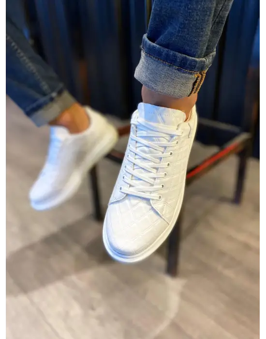 Terzi Bey Yüksek Taban Günlük Ayakkabı 044 Kapitone Beyaz