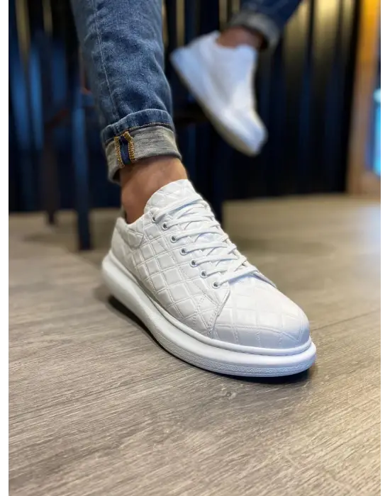 Terzi Bey Yüksek Taban Günlük Ayakkabı 044 Kapitone Beyaz