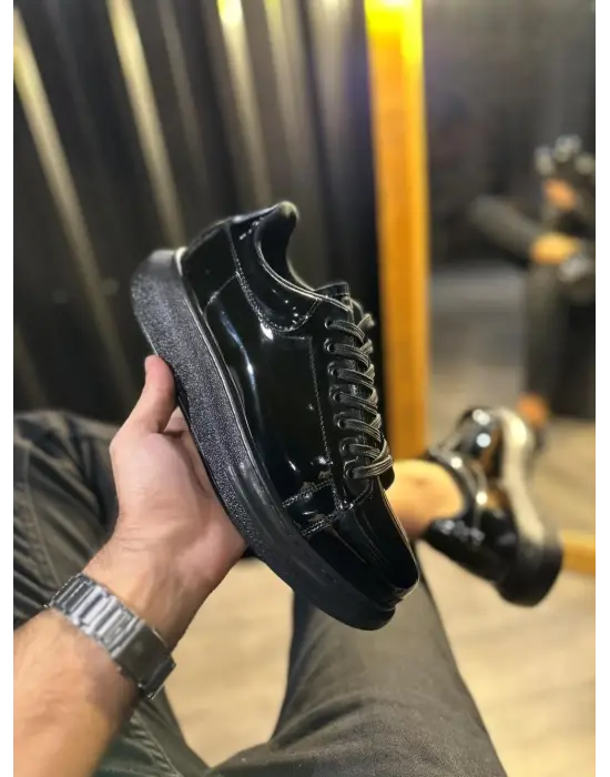 Terzi Bey Yüksek Taban Günlük Ayakkabı 044 Siyah Rugan (siyah Taban)