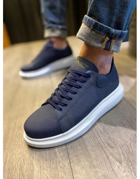 Terzi Bey Yüksek Taban Günlük Ayakkabı 045 Lacivert (beyaz Taban)