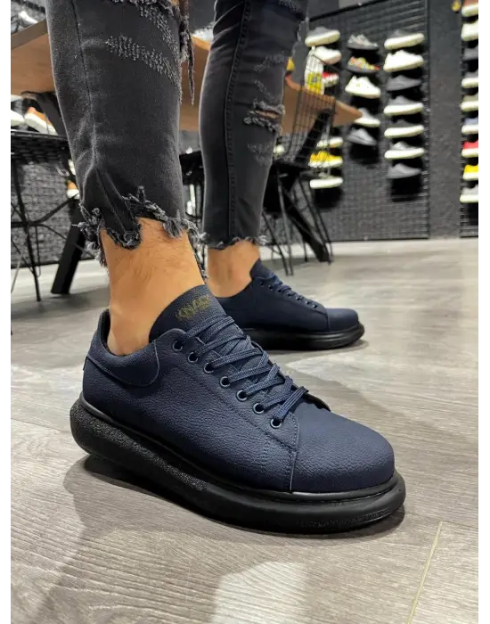 Terzi Bey Yüksek Taban Günlük Ayakkabı 045 Lacivert (siyah Taban)