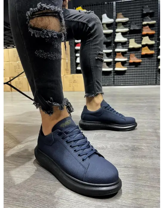 Terzi Bey Yüksek Taban Günlük Ayakkabı 045 Lacivert (siyah Taban)