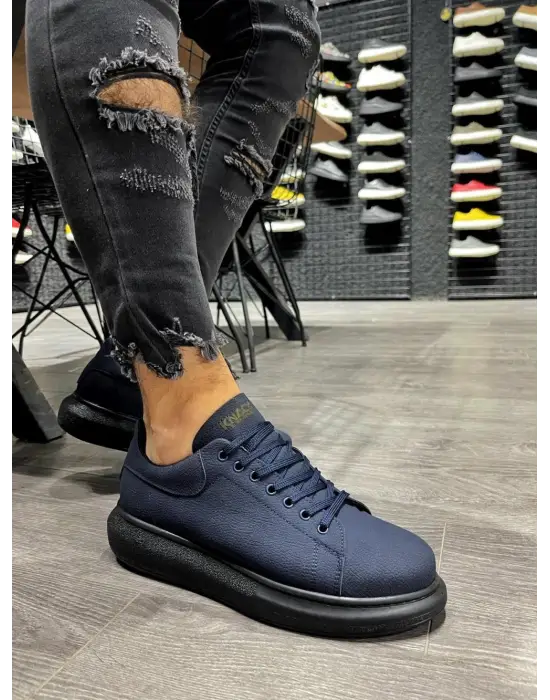 Terzi Bey Yüksek Taban Günlük Ayakkabı 045 Lacivert (siyah Taban)